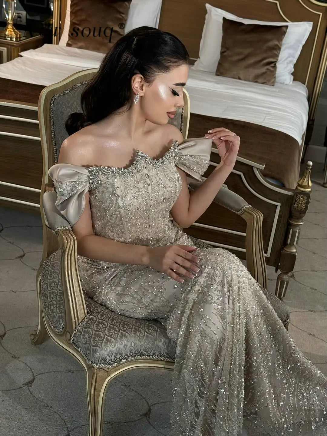 Robe Élégance Khaki Cristal