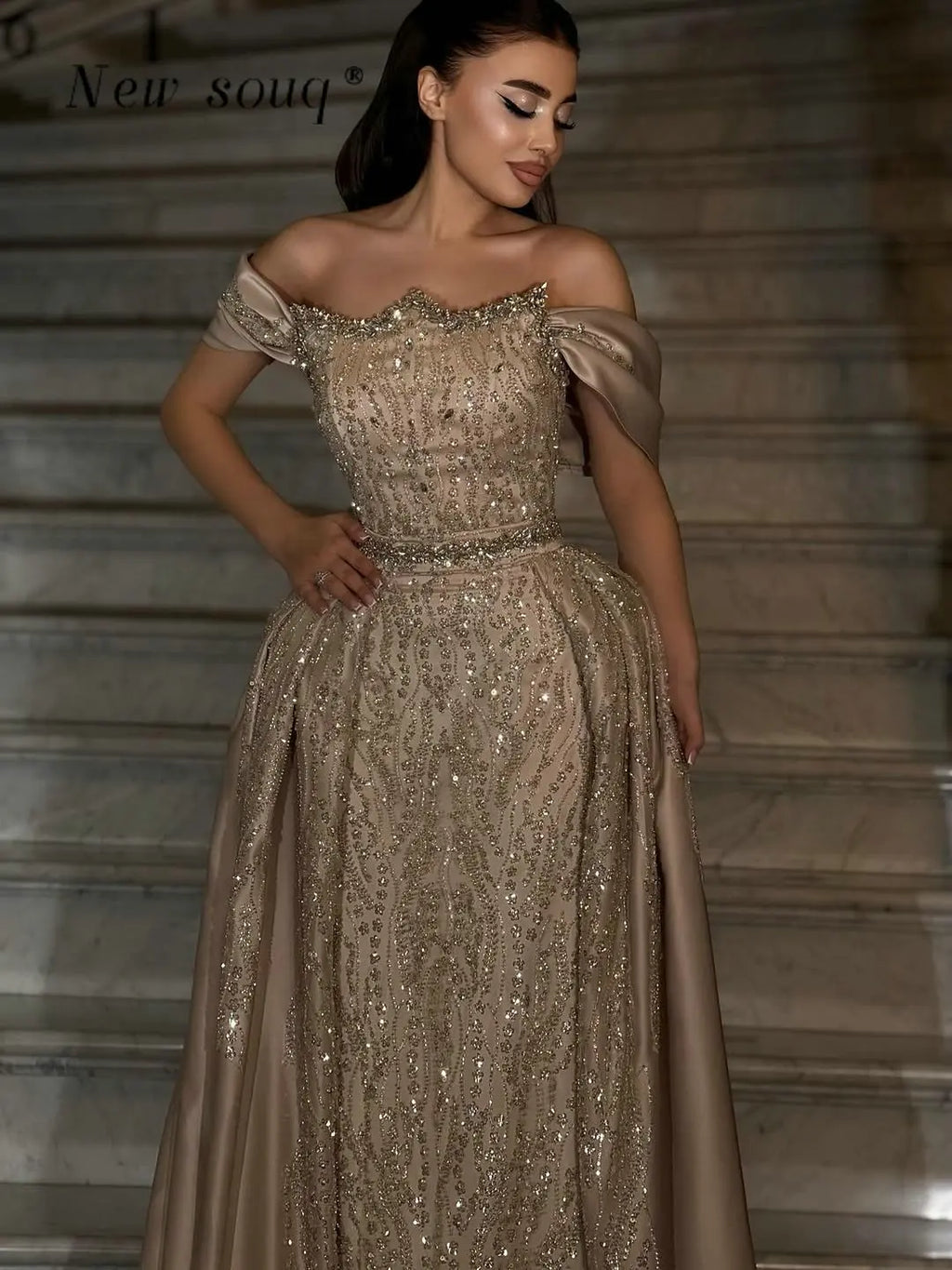 Robe Élégance Khaki Cristal