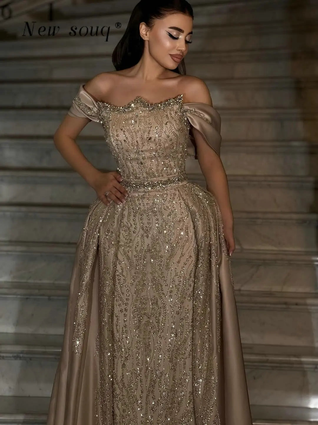 Robe Élégance Khaki Cristal